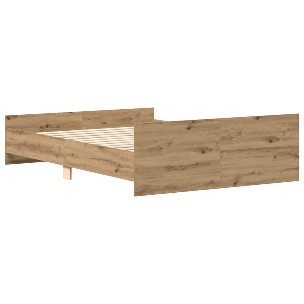 Cadre de lit sans matelas chêne artisanal 140x200 cm - XIOS