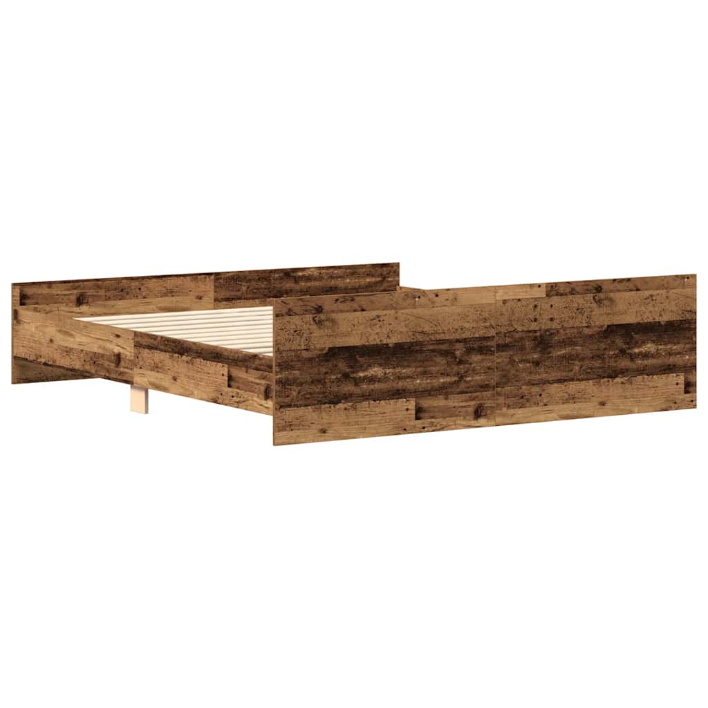 Cadre de lit sans matelas vieux bois 180x200 cm bois ingénierie - XIOS