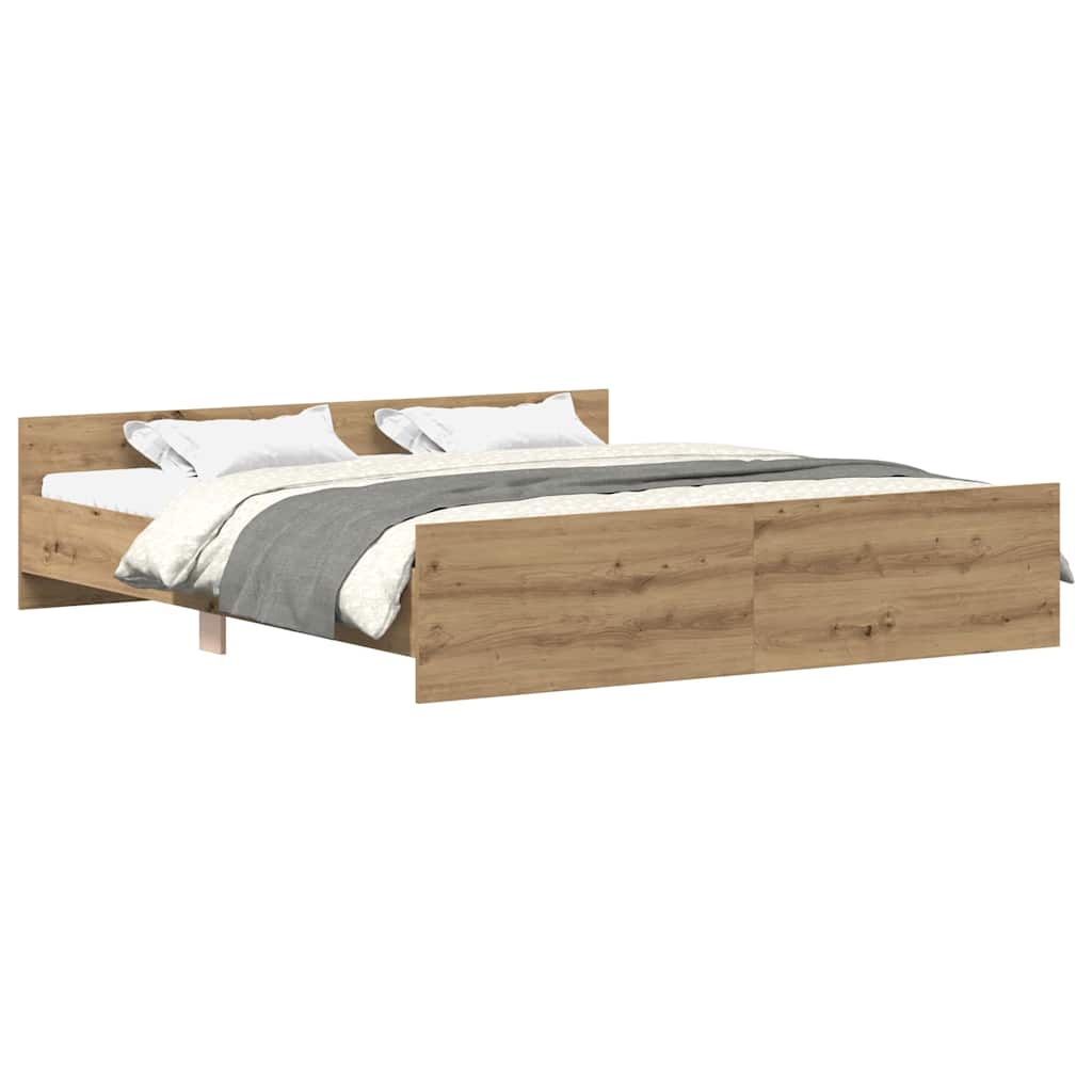 Cadre de lit sans matelas chêne artisanal 180x200 cm - XIOS