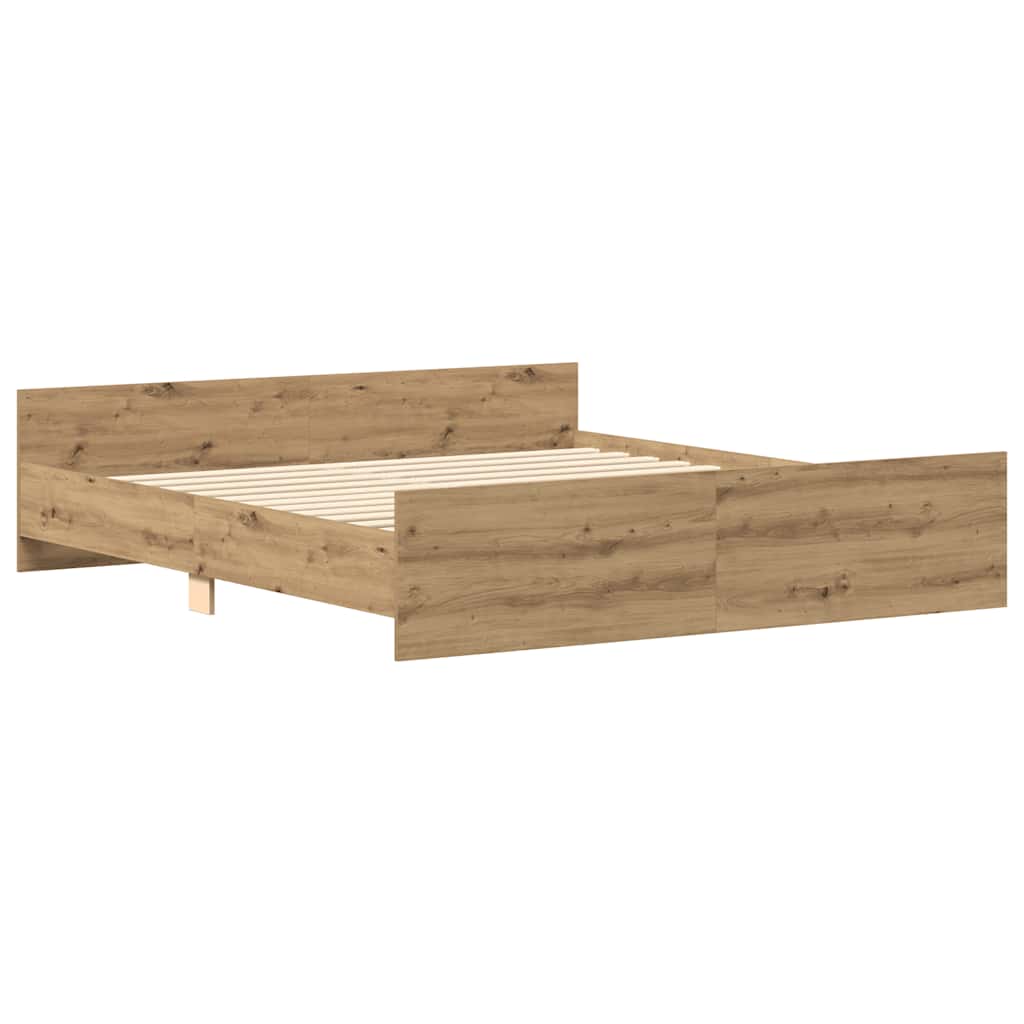Cadre de lit sans matelas chêne artisanal 180x200 cm - XIOS