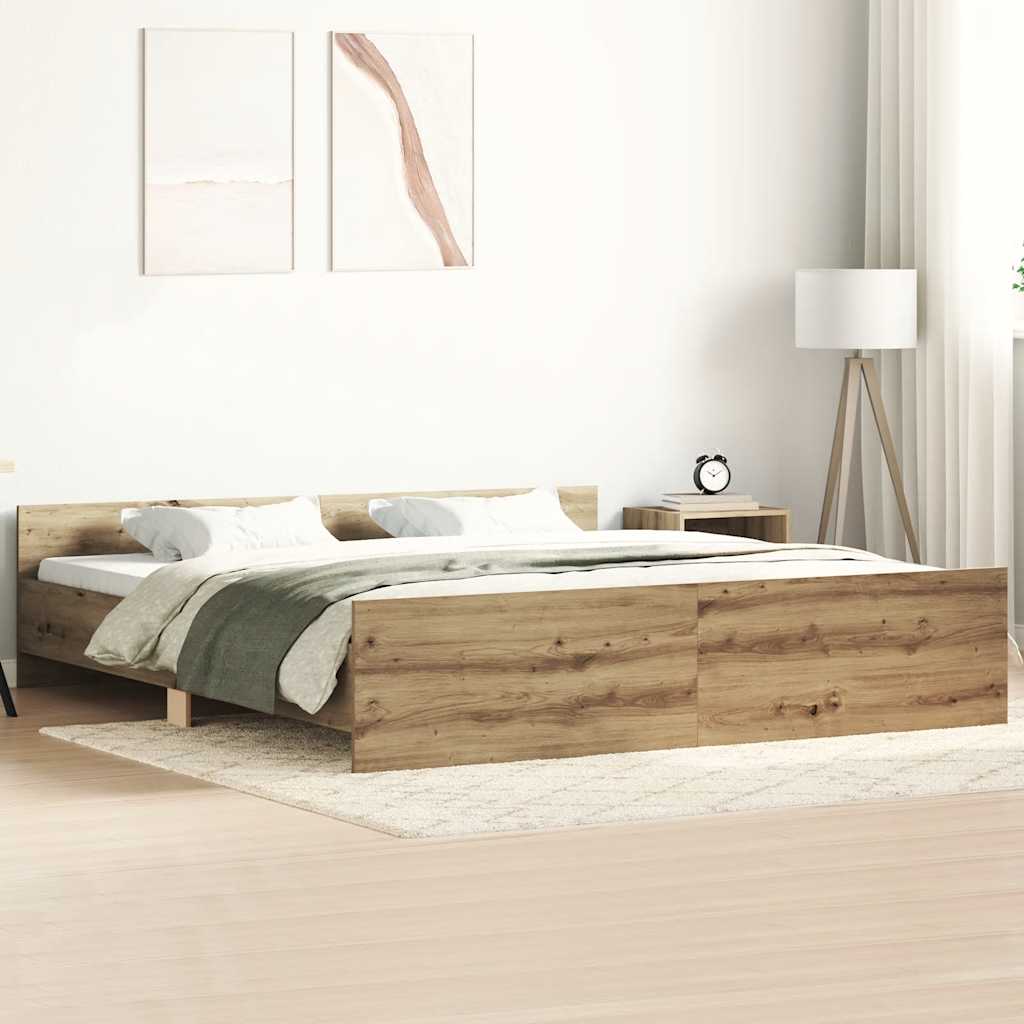 Cadre de lit sans matelas chêne artisanal 180x200 cm - XIOS
