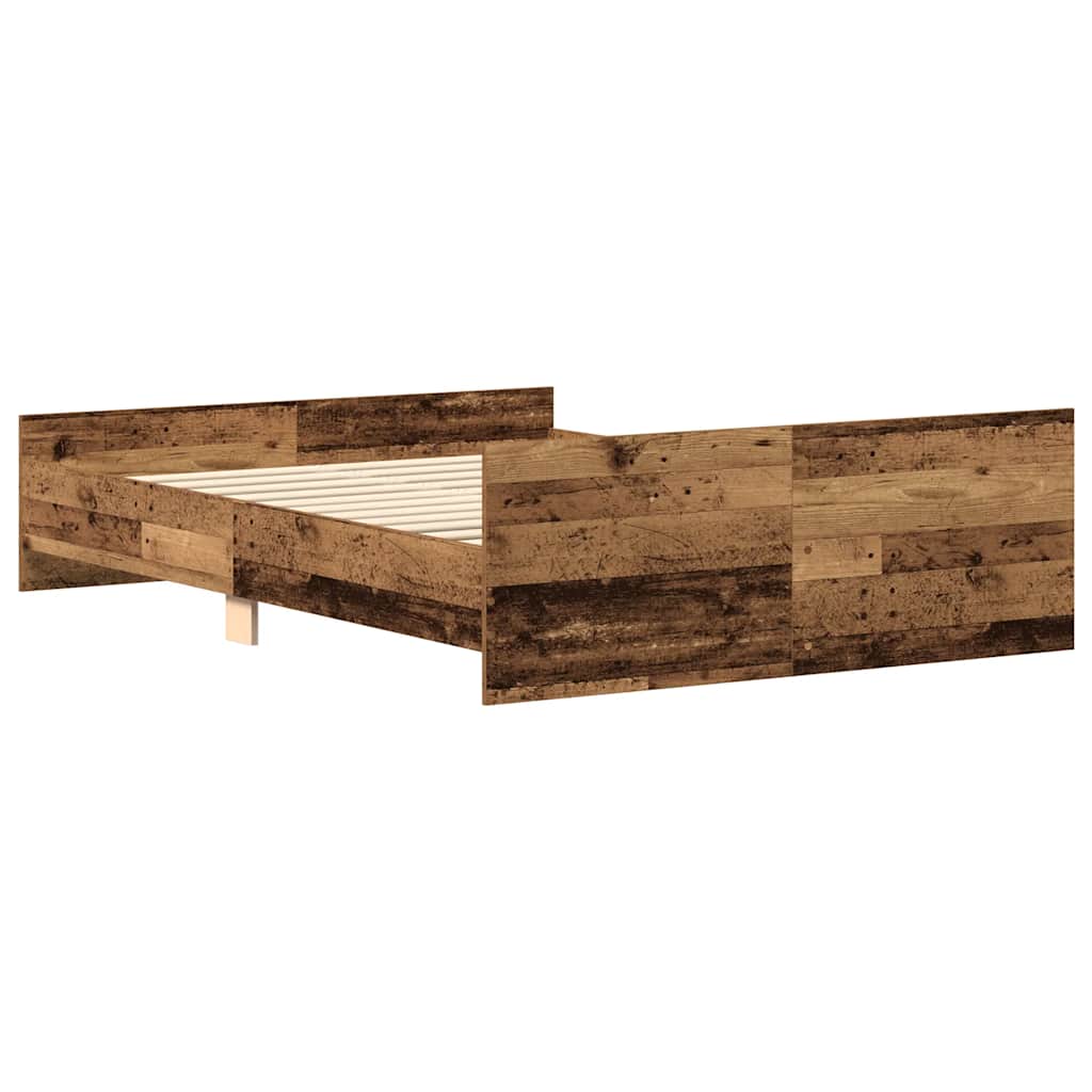 Cadre de lit sans matelas vieux bois 120x190 cm bois ingénierie - XIOS