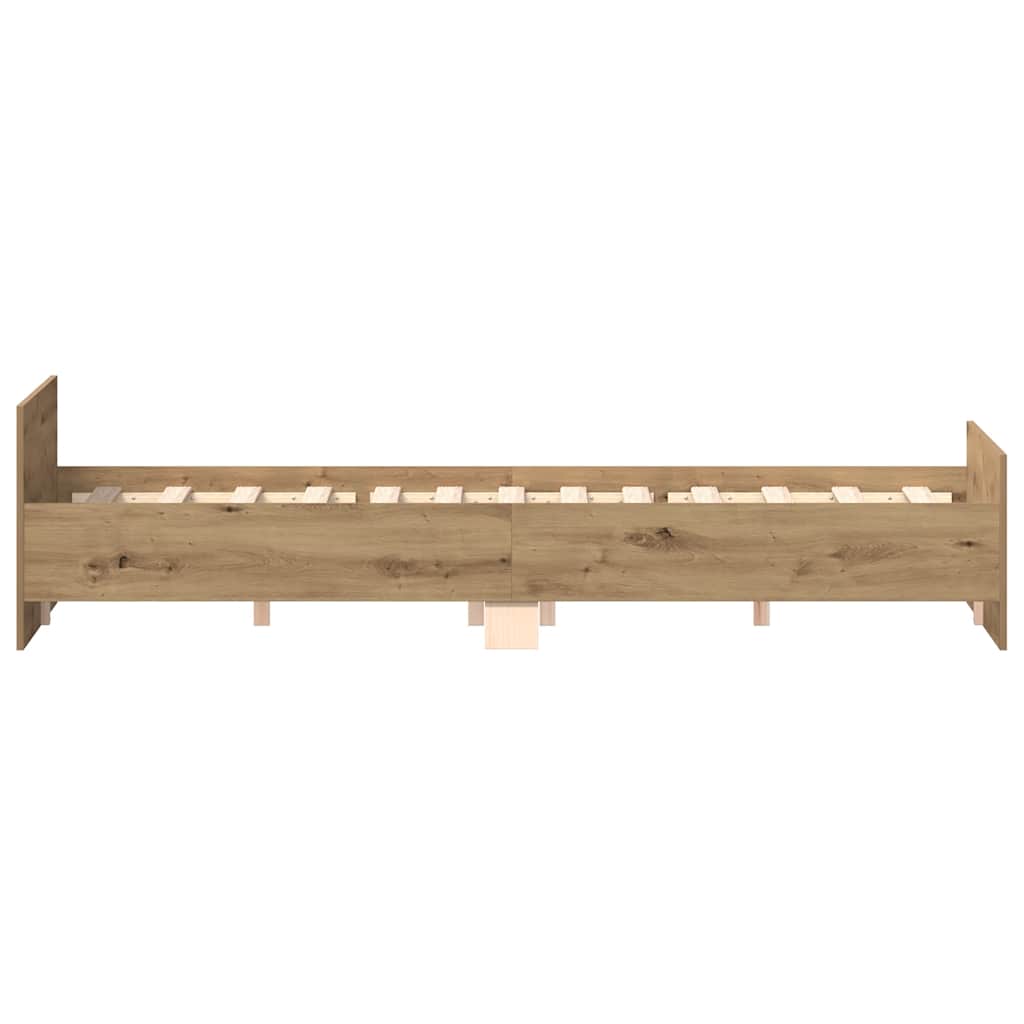 Cadre de lit sans matelas chêne artisanal 140x190 cm - XIOS