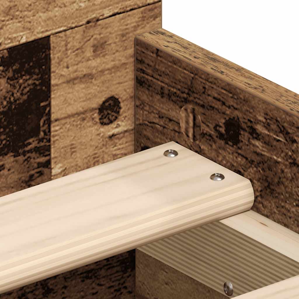 Cadre de lit sans matelas vieux bois 90x200 cm bois ingénierie - XIOS