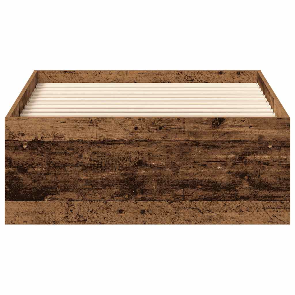 Cadre de lit sans matelas vieux bois 90x200 cm bois ingénierie - XIOS