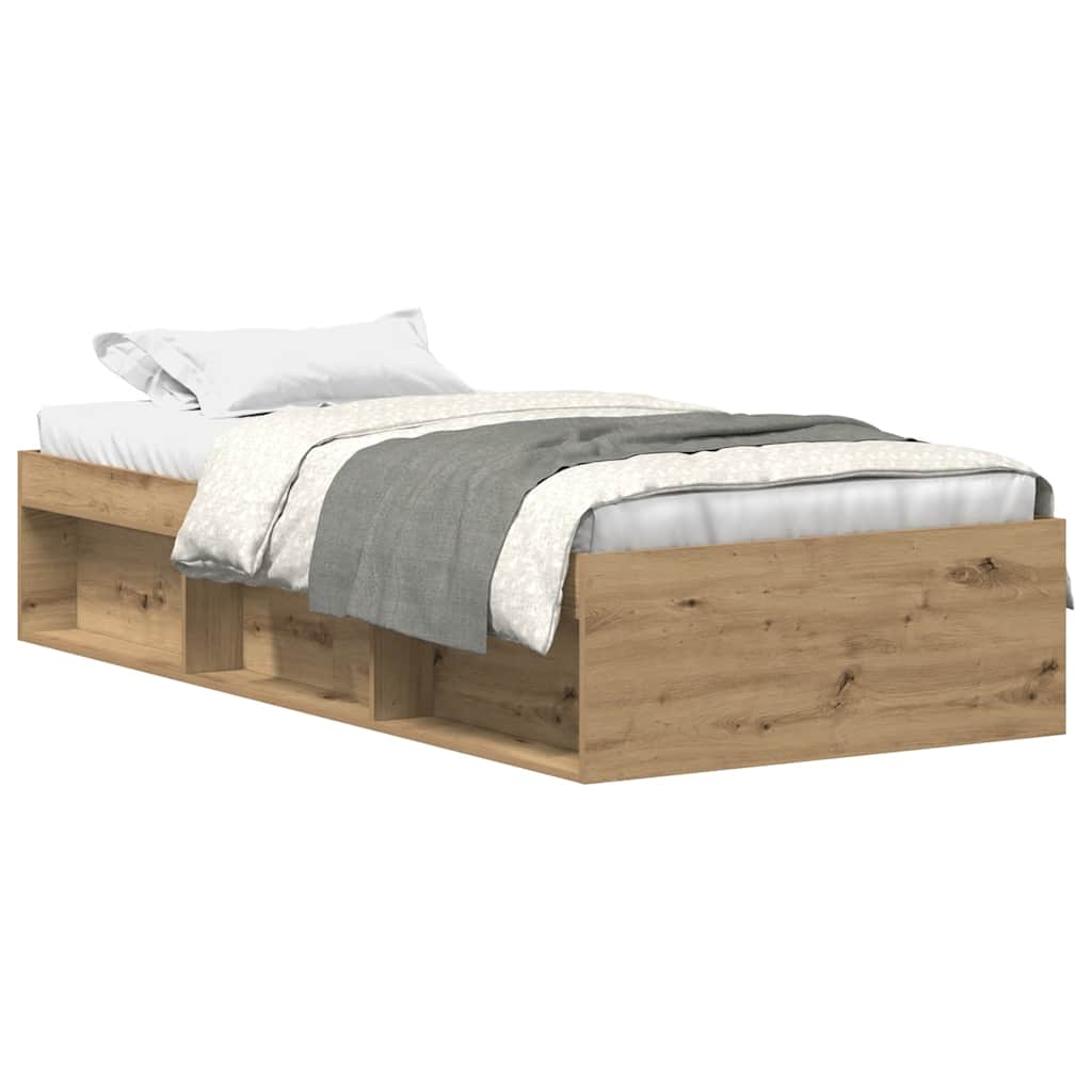 Cadre de lit sans matelas chêne artisanal 90x200 cm - XIOS