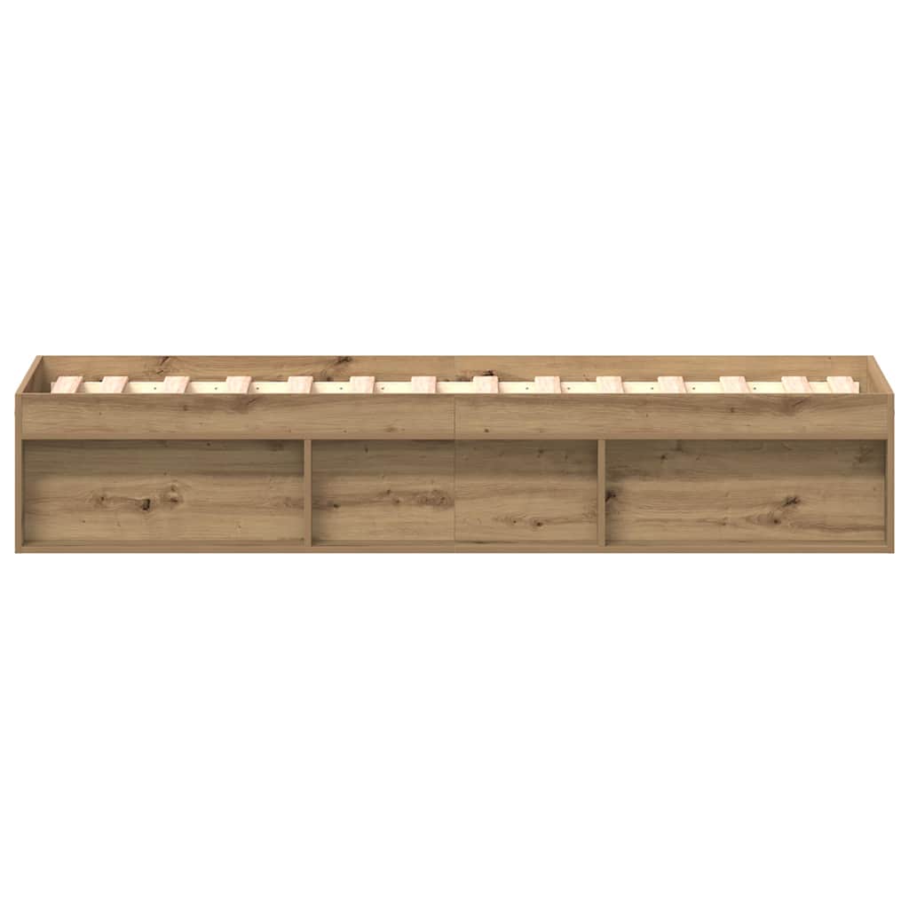 Cadre de lit sans matelas chêne artisanal 90x200 cm - XIOS