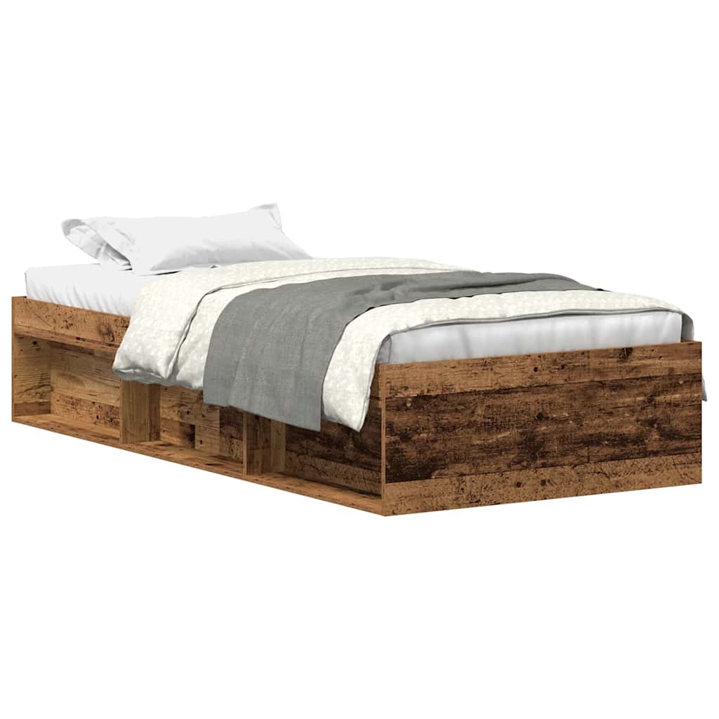 Cadre de lit sans matelas vieux bois 100x200 cm bois ingénierie - XIOS