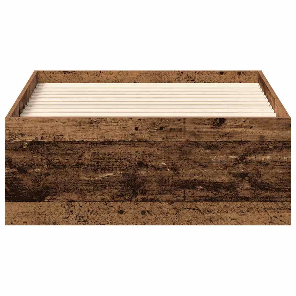 Cadre de lit sans matelas vieux bois 100x200 cm bois ingénierie - XIOS