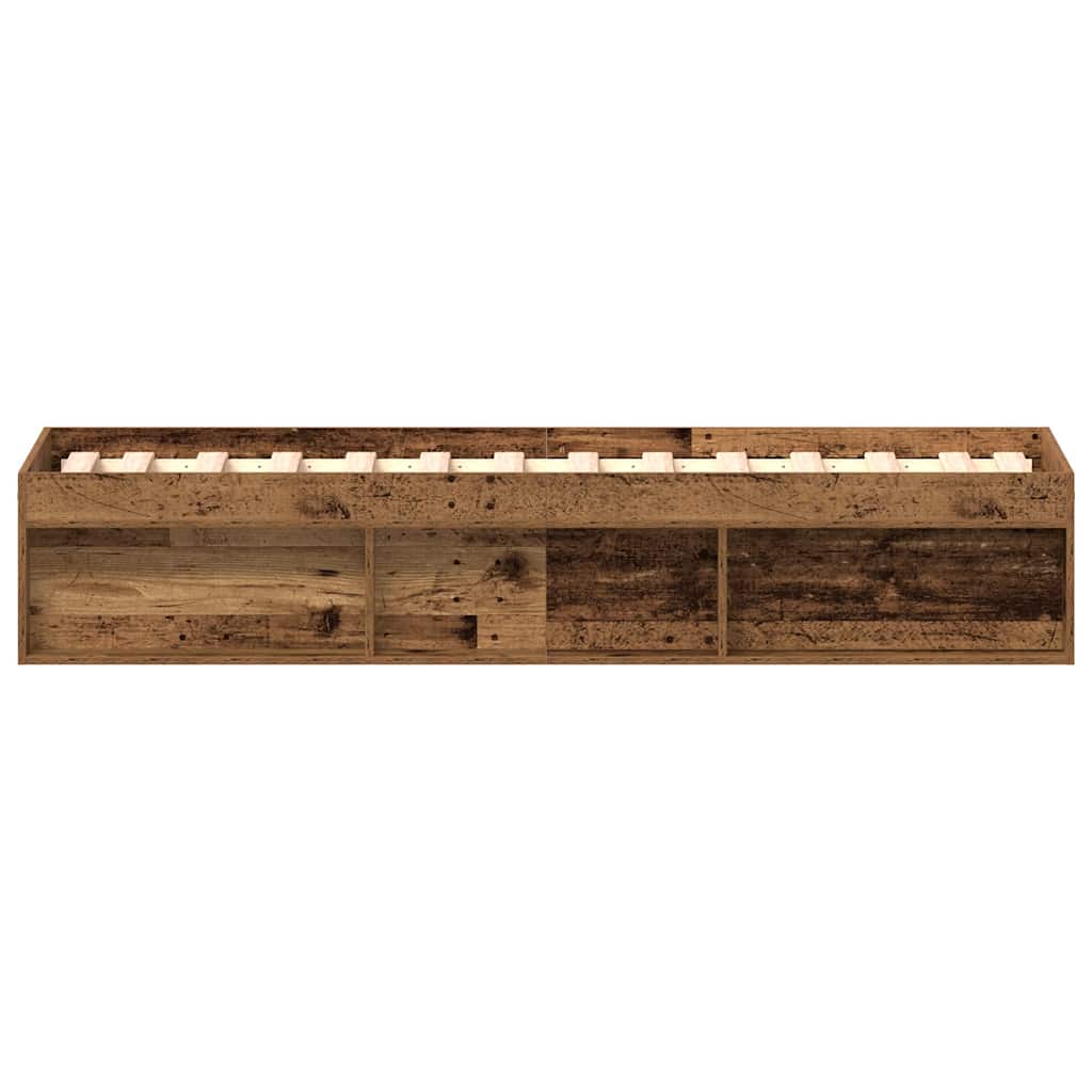 Cadre de lit sans matelas vieux bois 100x200 cm bois ingénierie - XIOS