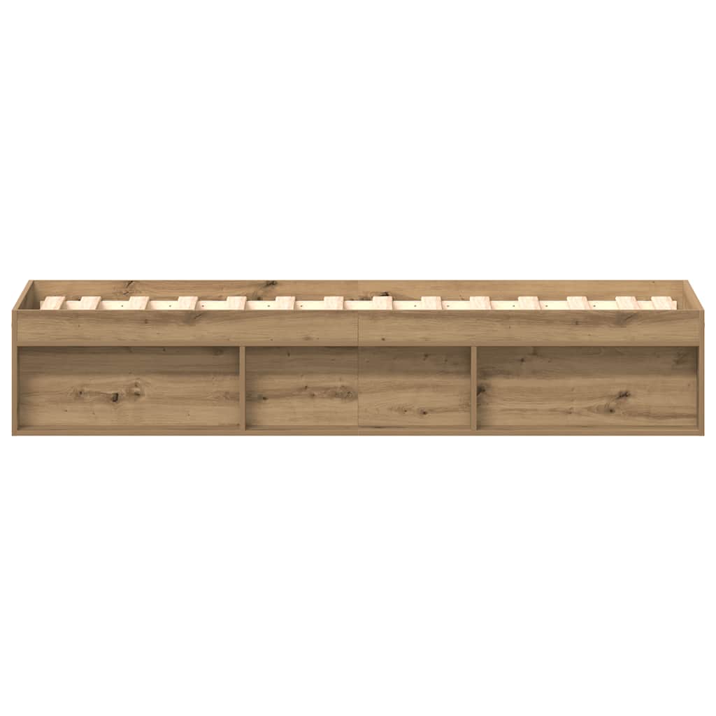 Cadre de lit sans matelas chêne artisanal 100x200 cm - XIOS