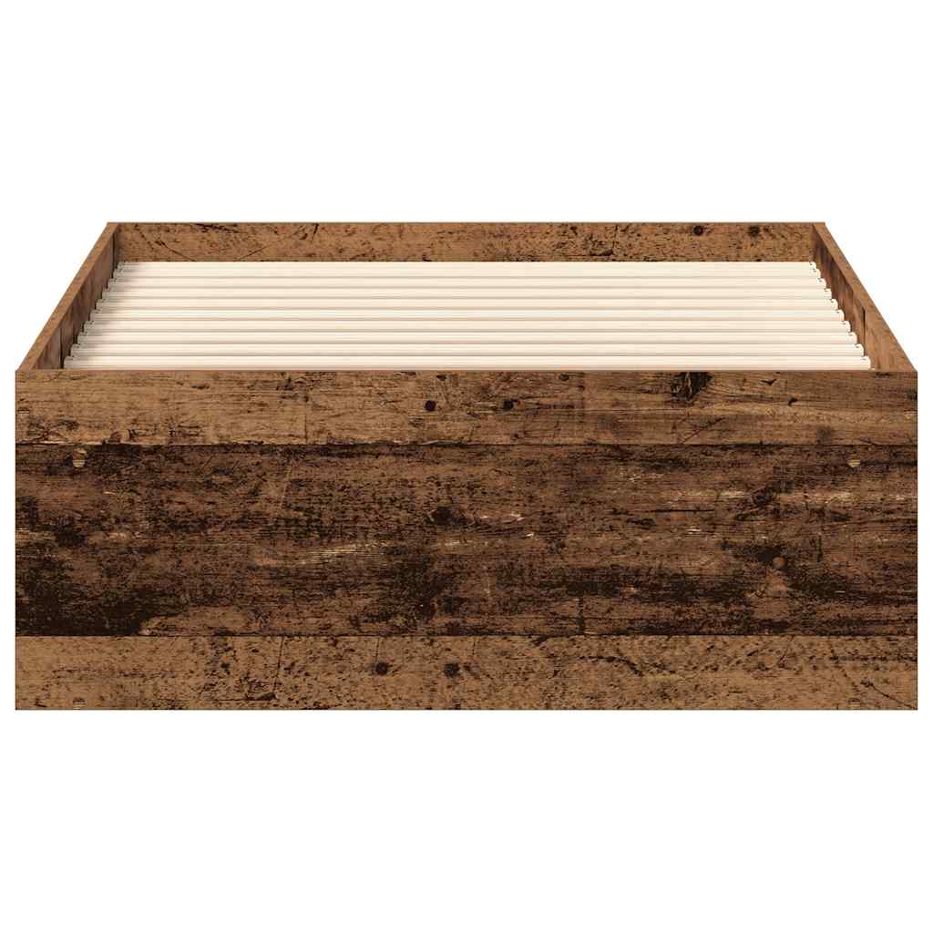 Cadre de lit sans matelas vieux bois 90x190 cm bois ingénierie - XIOS