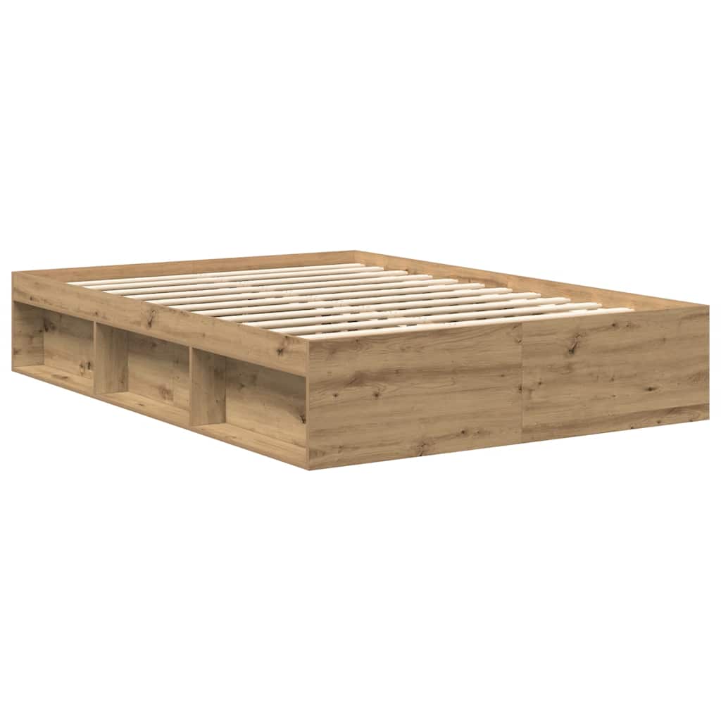 Cadre de lit sans matelas chêne artisanal 120x200 cm - XIOS
