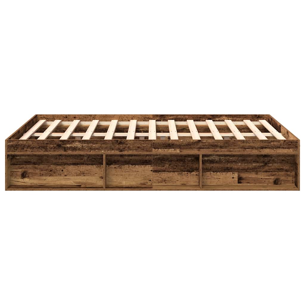 Cadre de lit sans matelas vieux bois 140x200 cm bois ingénierie - XIOS
