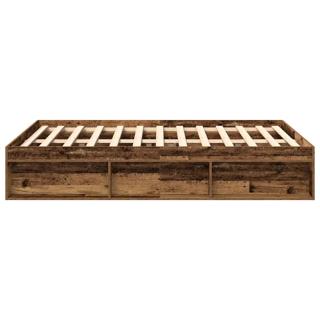 Cadre de lit sans matelas vieux bois 140x200 cm bois ingénierie - XIOS