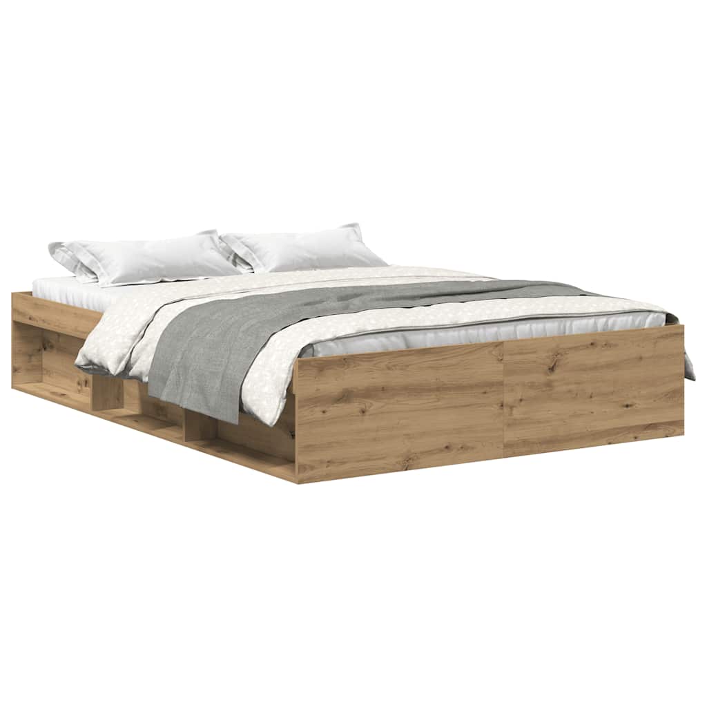 Cadre de lit sans matelas chêne artisanal 140x200 cm - XIOS