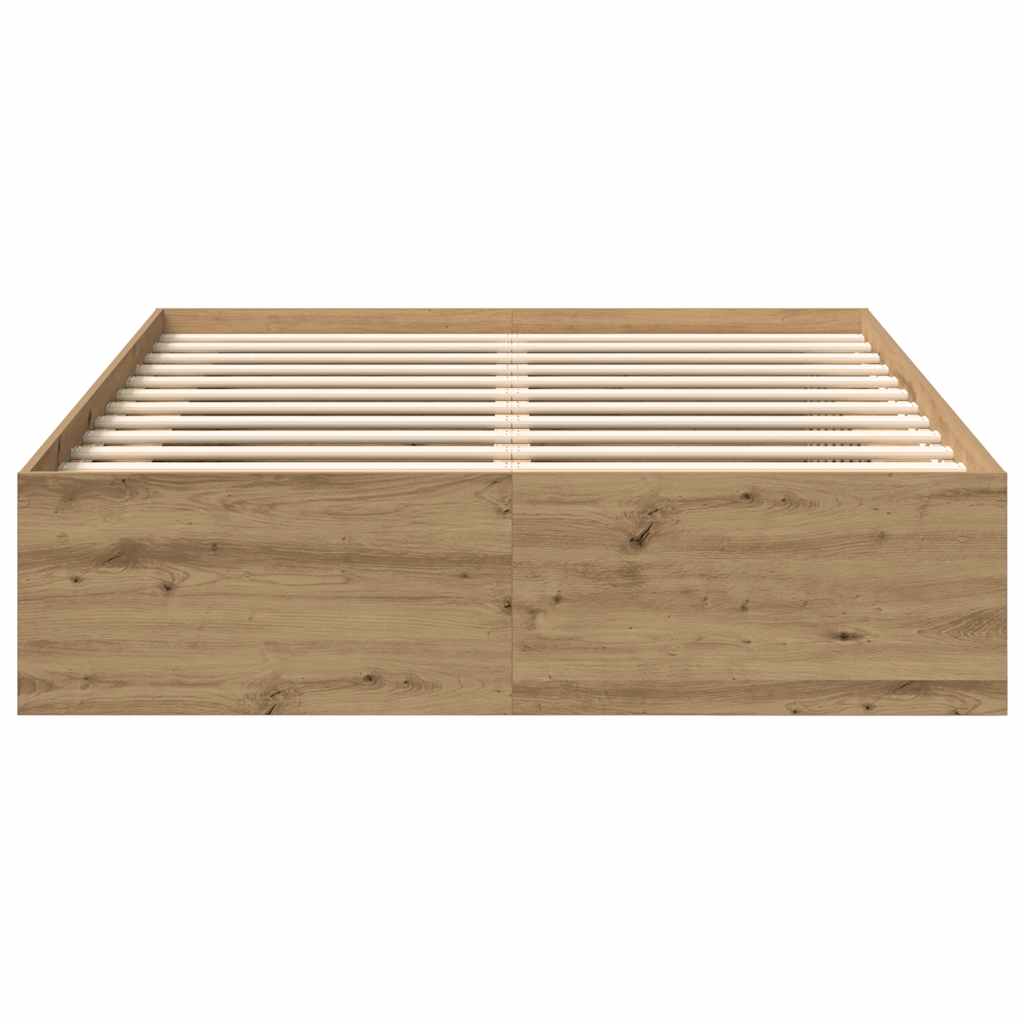 Cadre de lit sans matelas chêne artisanal 140x200 cm - XIOS