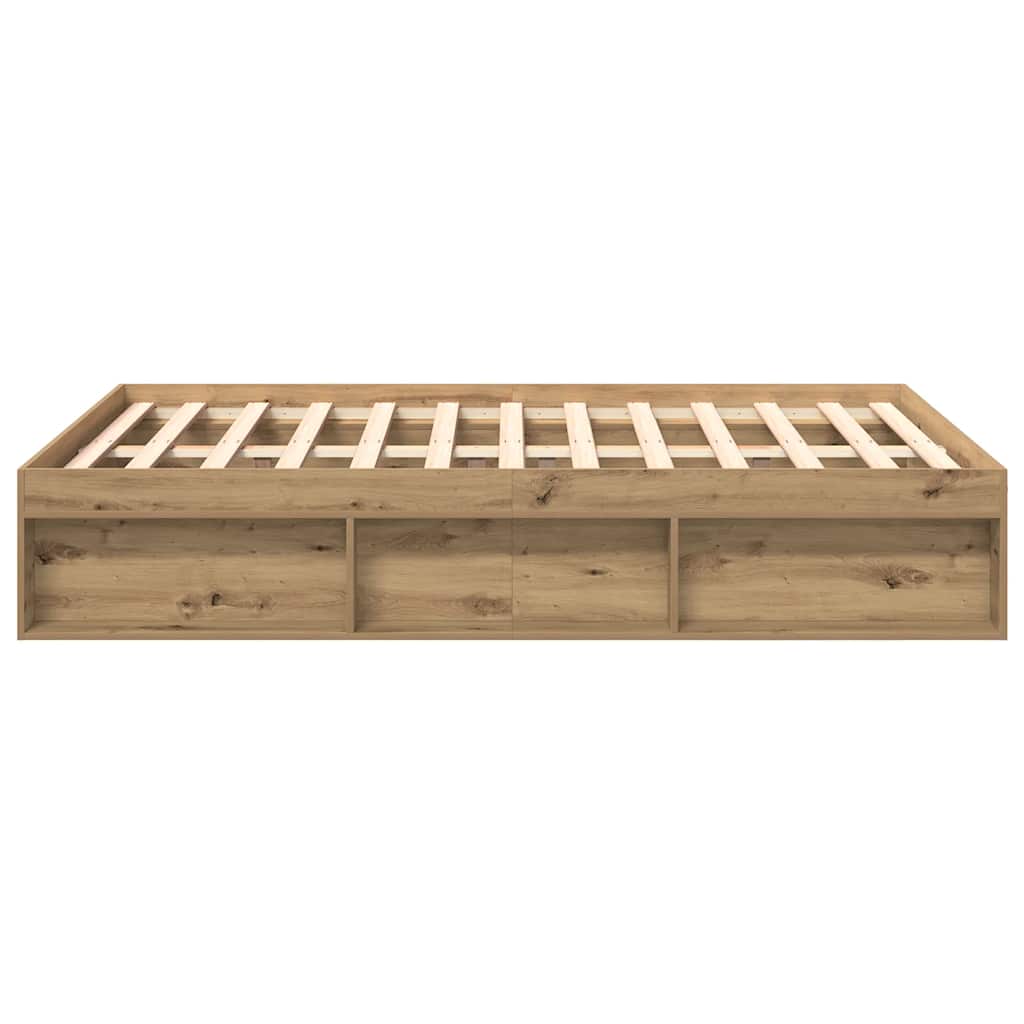 Cadre de lit sans matelas chêne artisanal 140x200 cm - XIOS