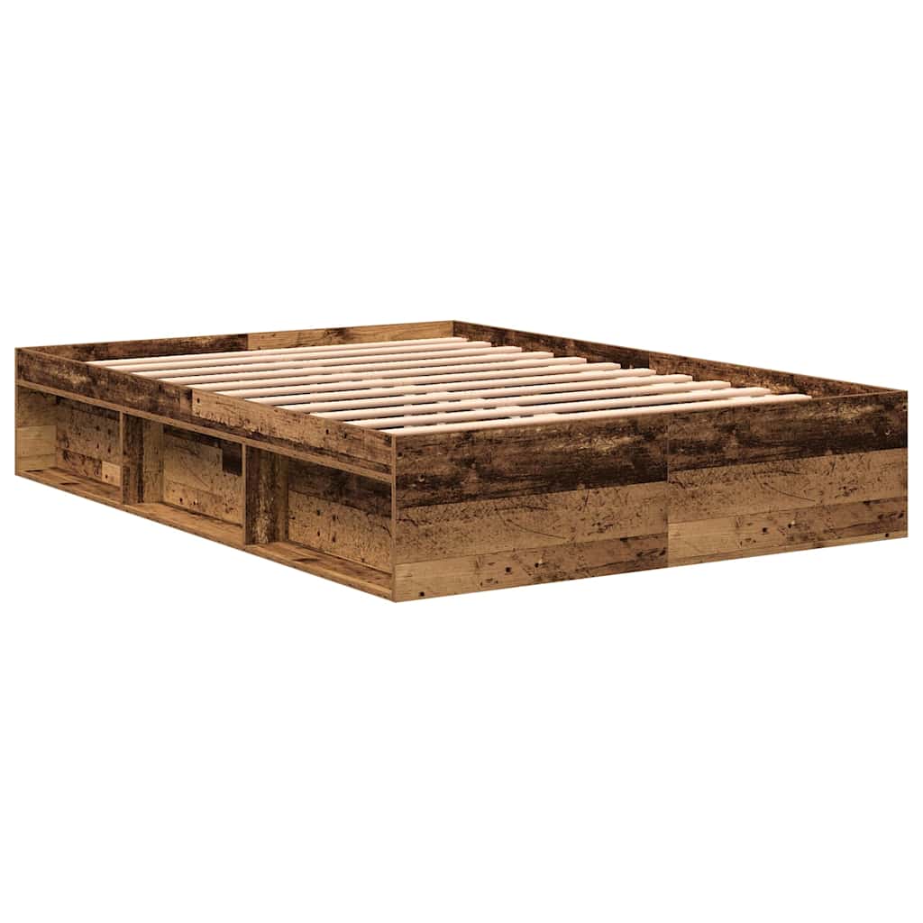 Cadre de lit sans matelas vieux bois 160x200 cm bois ingénierie - XIOS