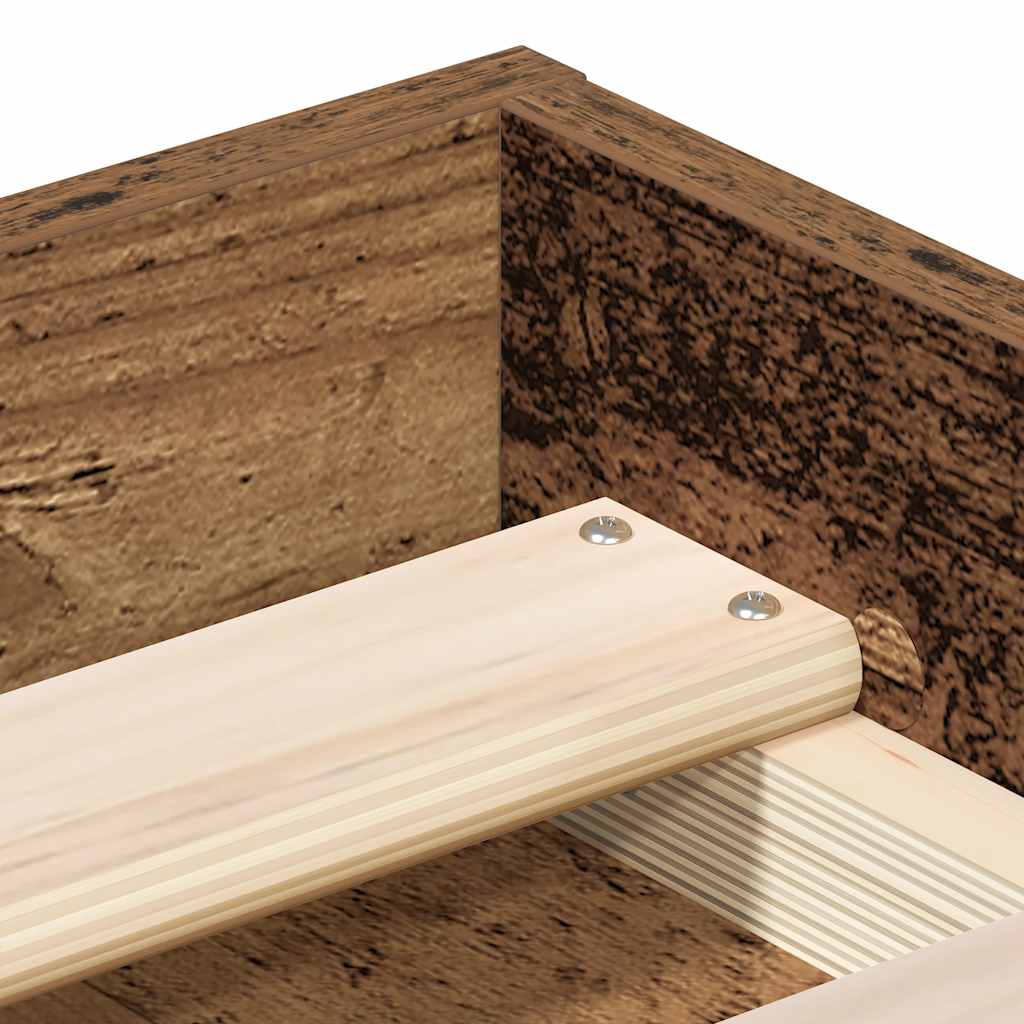 Cadre de lit sans matelas vieux bois 160x200 cm bois ingénierie - XIOS