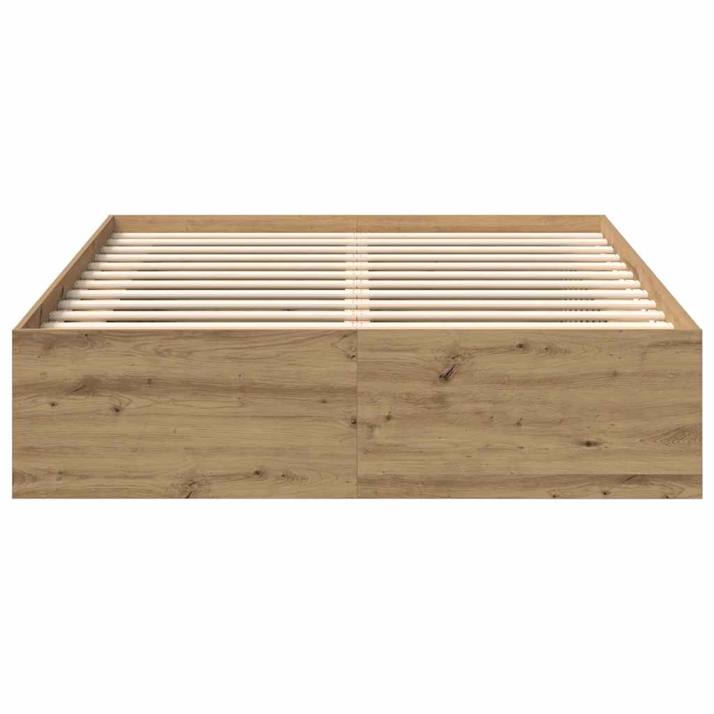 Cadre de lit sans matelas chêne artisanal 160x200 cm - XIOS