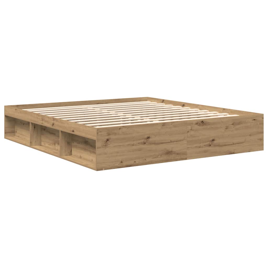 Cadre de lit sans matelas chêne artisanal 200x200 cm - XIOS