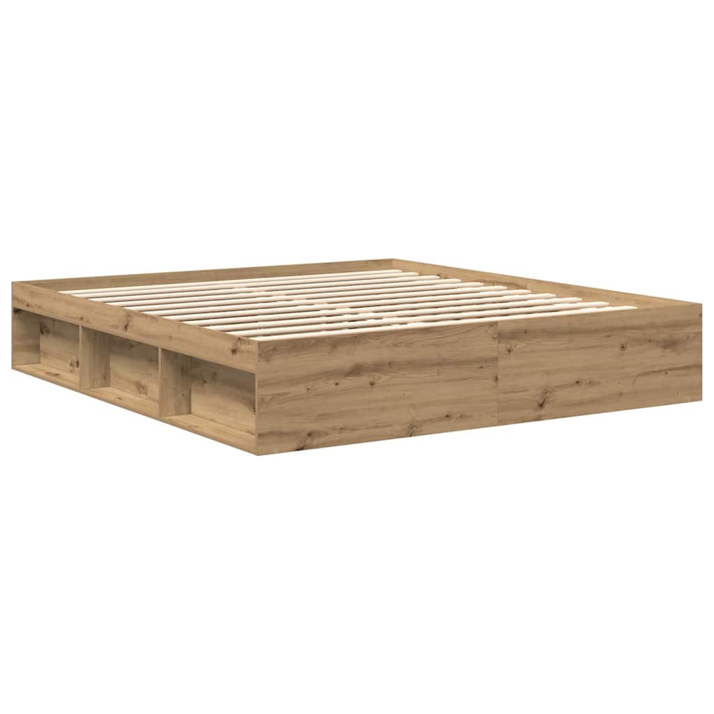 Cadre de lit sans matelas chêne artisanal 200x200 cm - XIOS