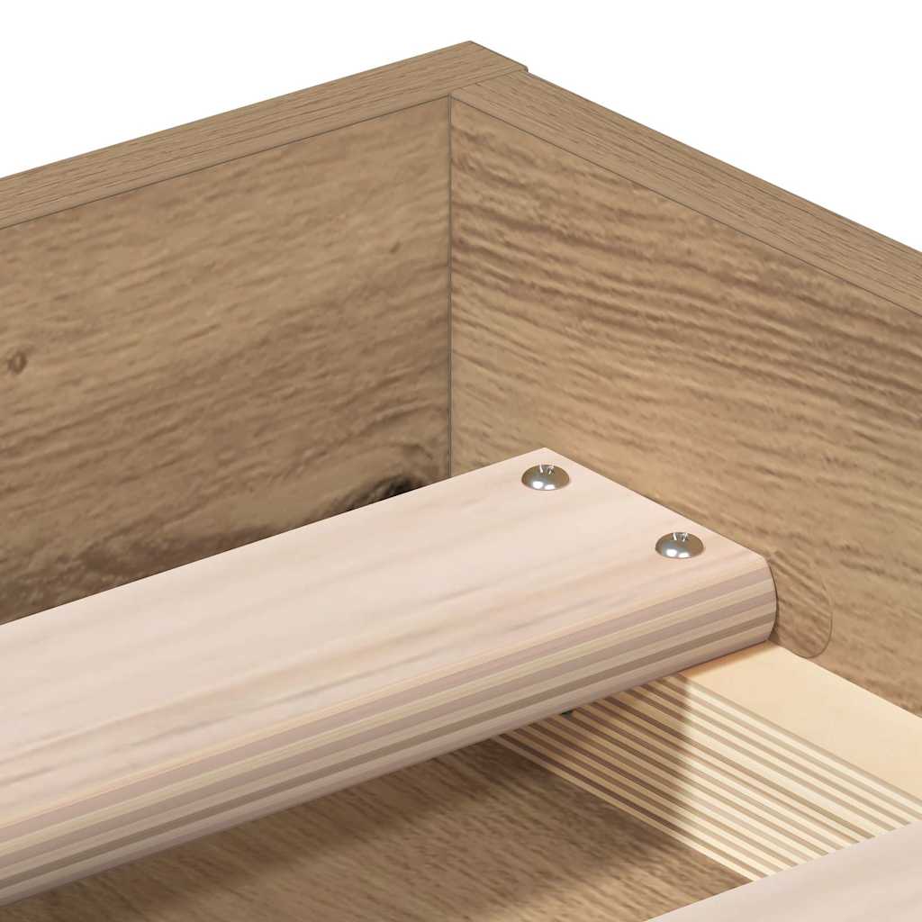 Cadre de lit sans matelas chêne artisanal 200x200 cm - XIOS