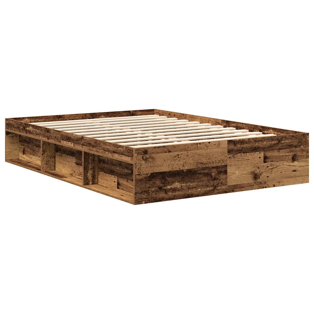 Cadre de lit sans matelas vieux bois 140x190 cm bois ingénierie - XIOS