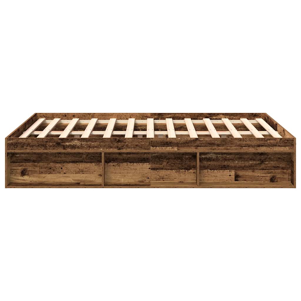 Cadre de lit sans matelas vieux bois 140x190 cm bois ingénierie - XIOS