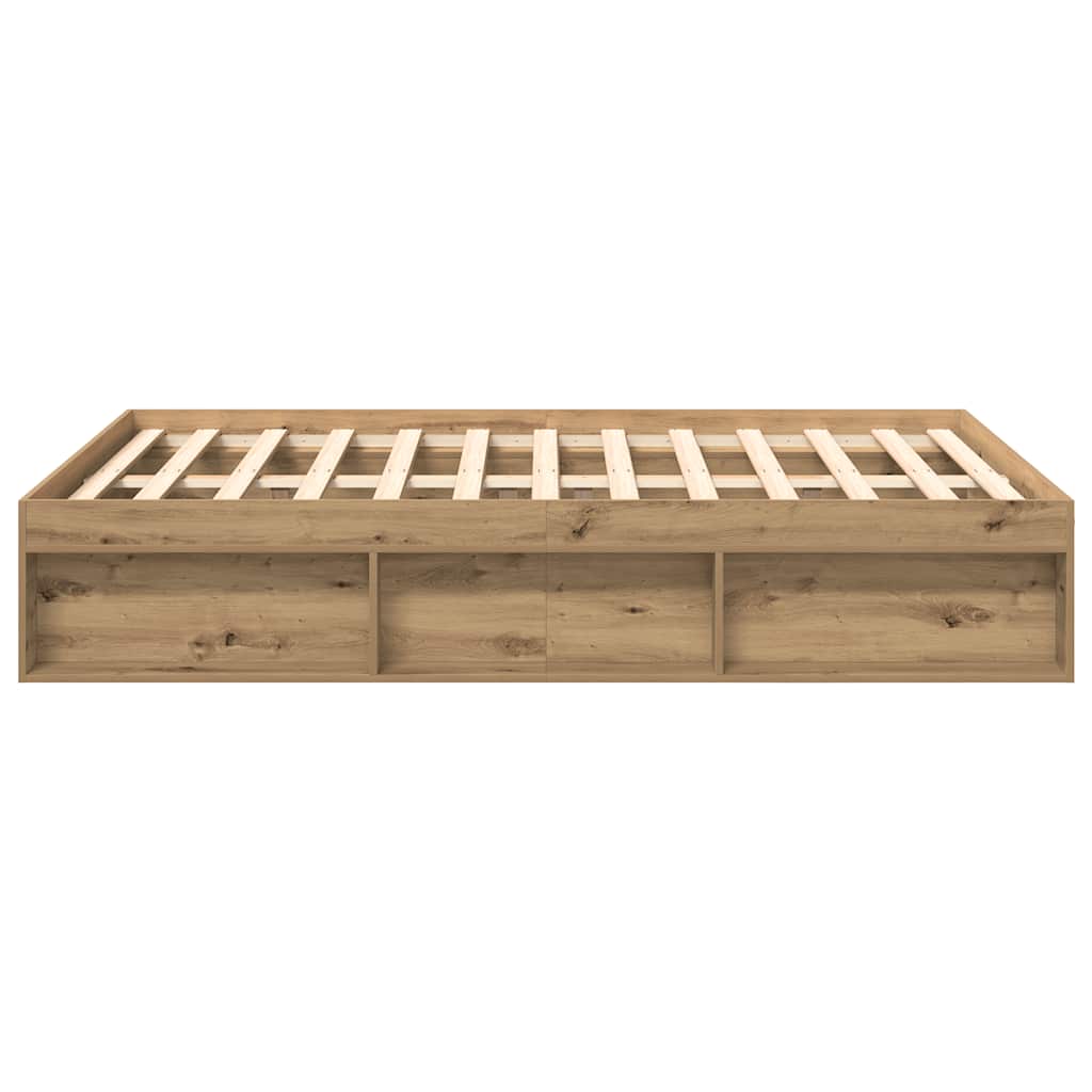 Cadre de lit sans matelas chêne artisanal 140x190 cm - XIOS