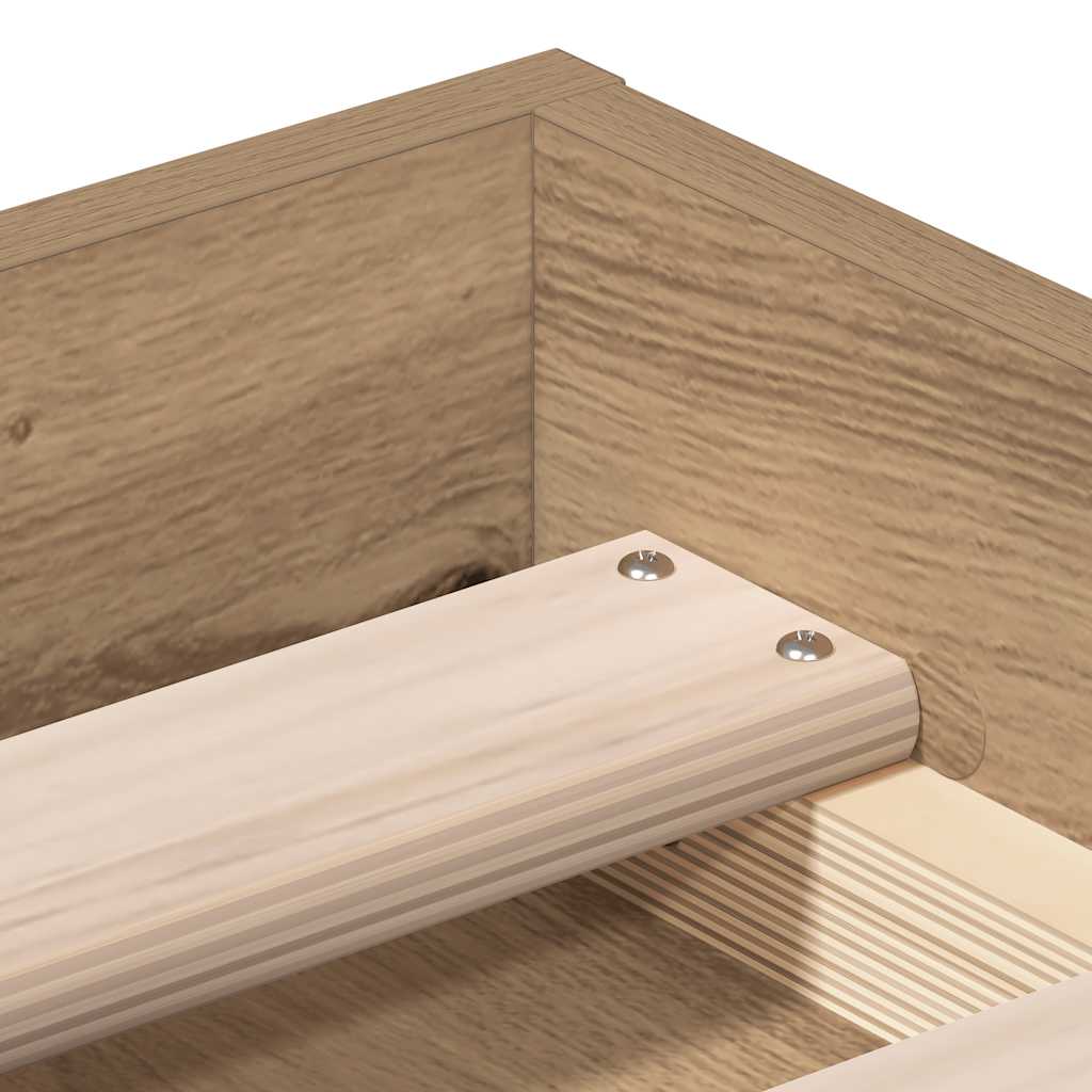 Cadre de lit sans matelas chêne artisanal 140x190 cm - XIOS