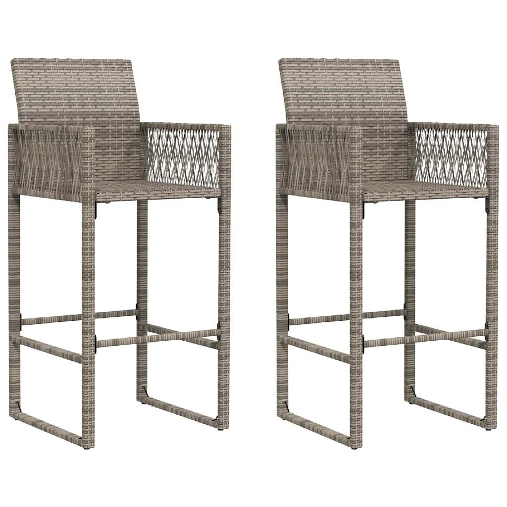 Ensemble de bar de jardin 3 pcs sans coussins gris poly rotin