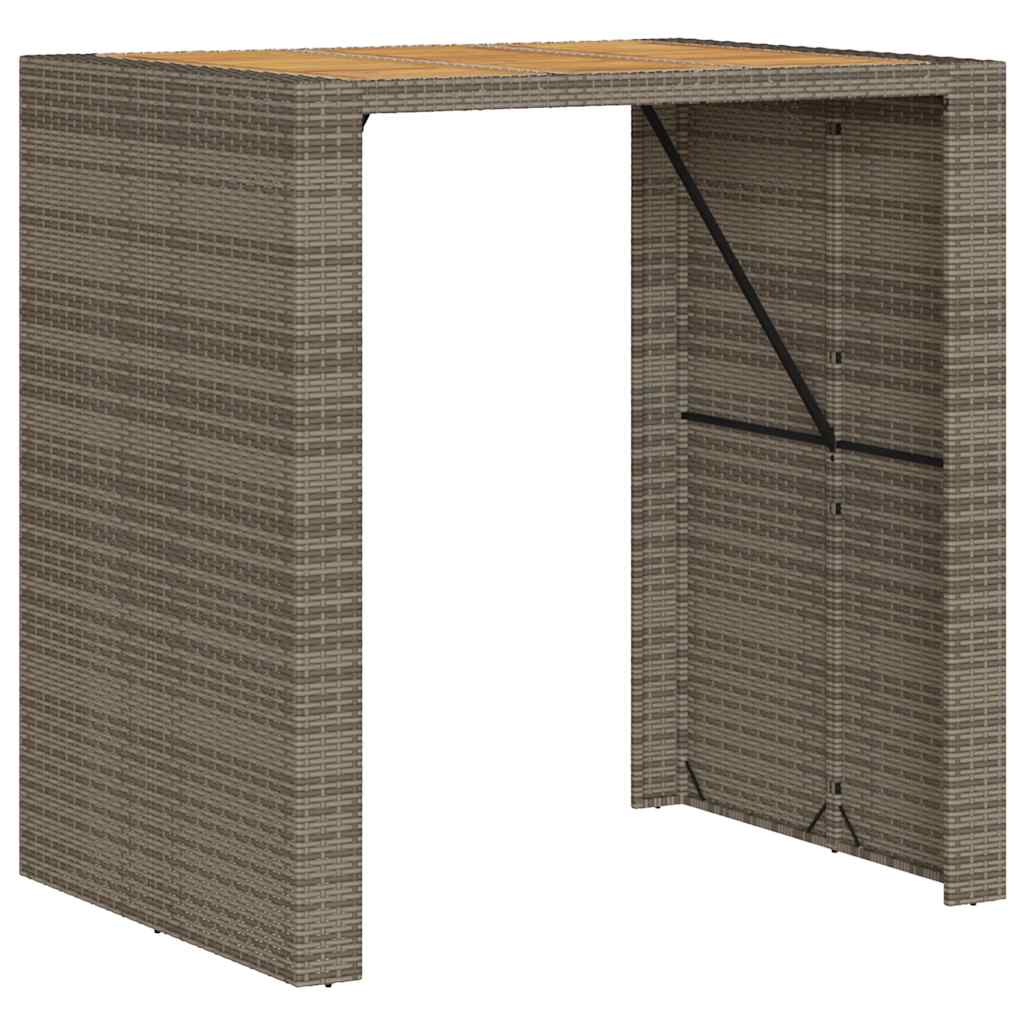 Ensemble de bar de jardin 3 pcs sans coussins gris poly rotin