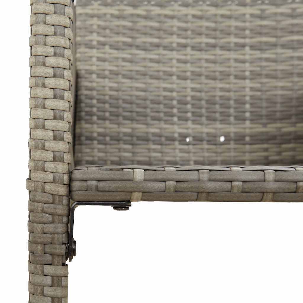 Ensemble de bar de jardin 3 pcs sans coussins gris poly rotin
