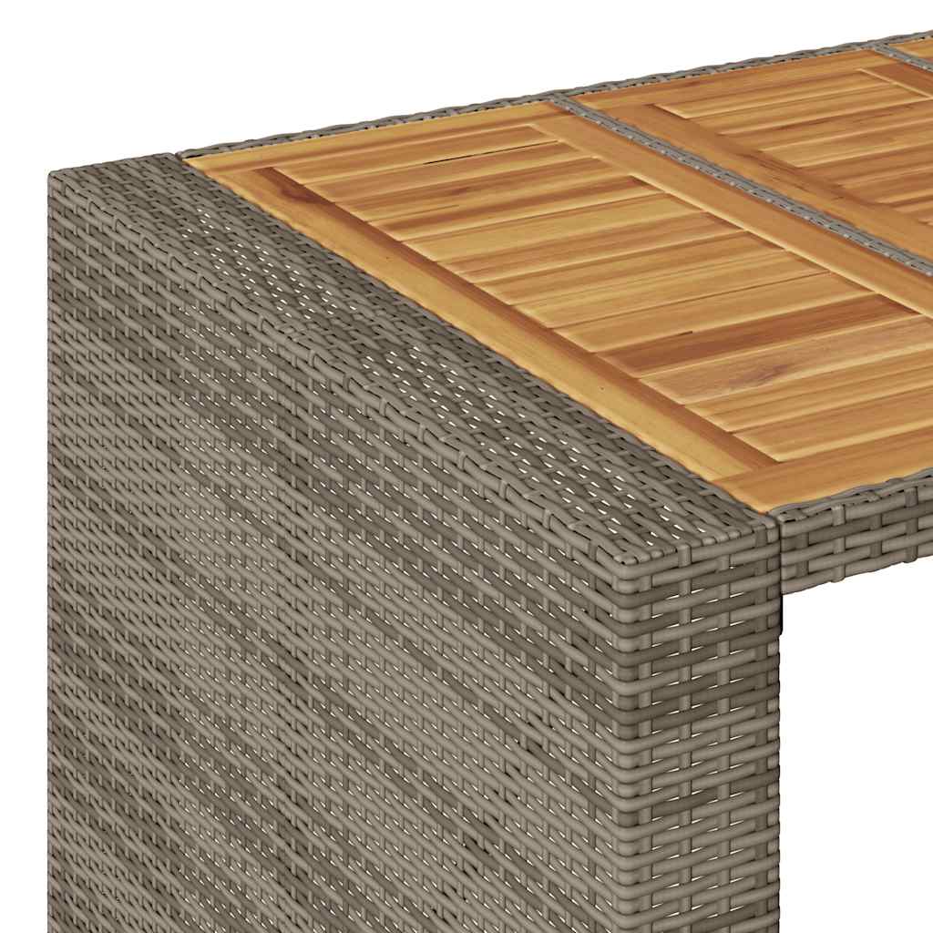 Ensemble de bar de jardin 3 pcs et coussins gris résine tressée