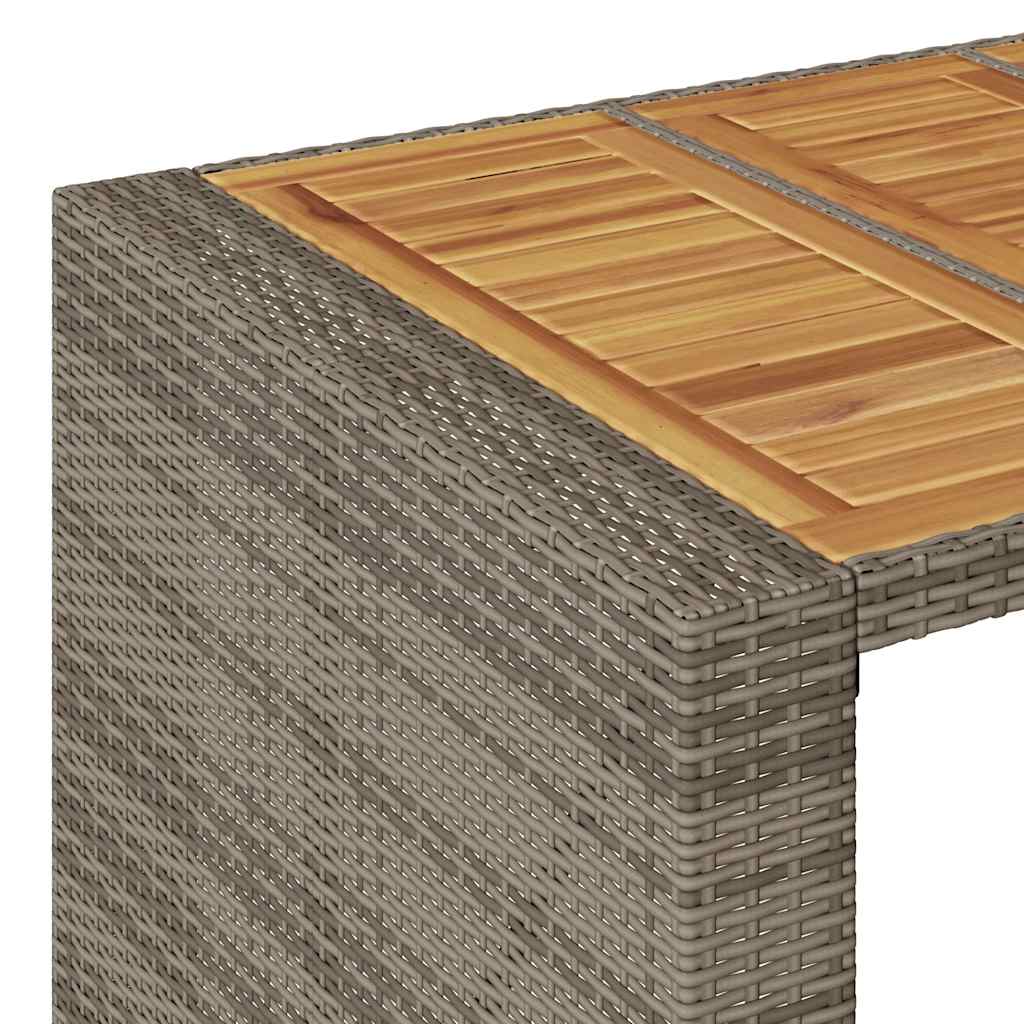 Ensemble de bar de jardin 5 pcs avec coussins gris poly rotin