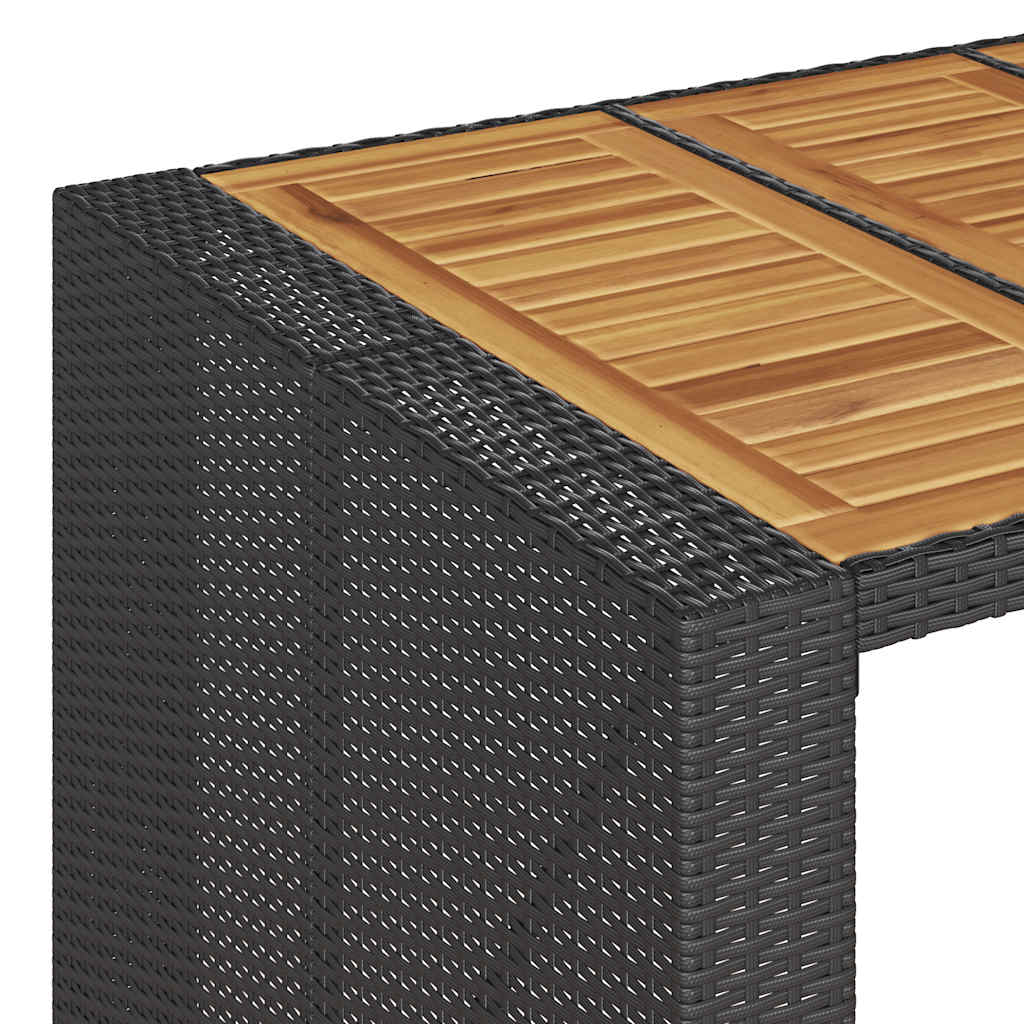 Ensemble de bar de jardin 5 pcs avec coussins noir poly rotin