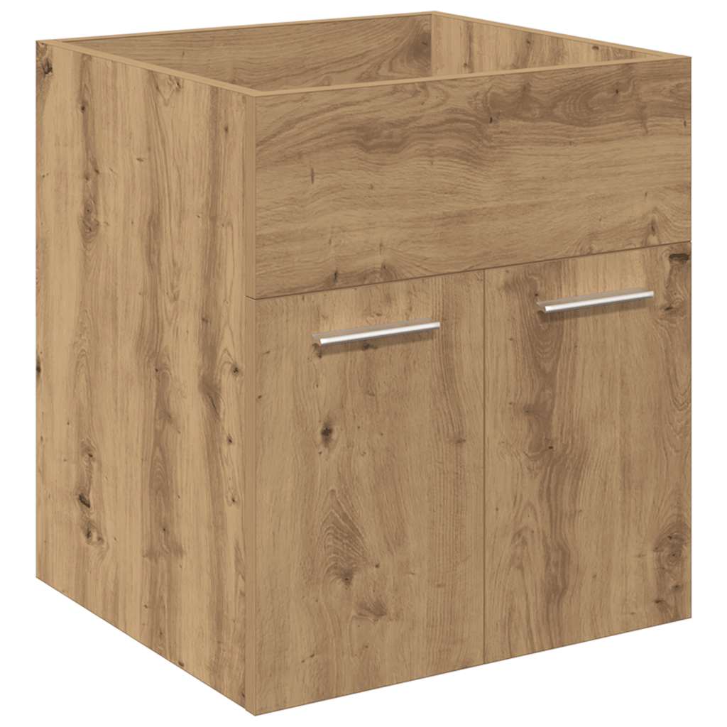 Meuble lavabo avec bassin et robinet intégrés chêne artisanal