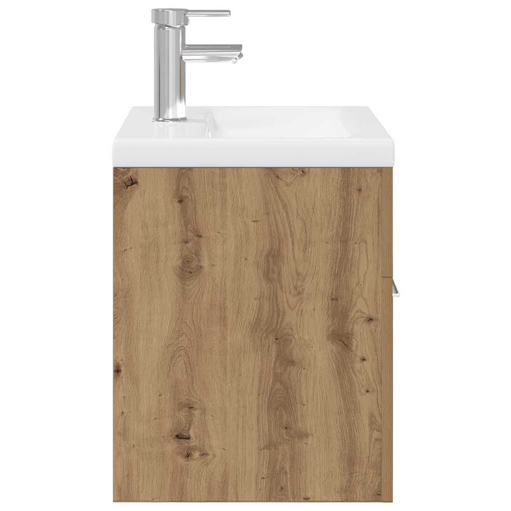 Meuble lavabo avec bassin et robinet intégrés chêne artisanal