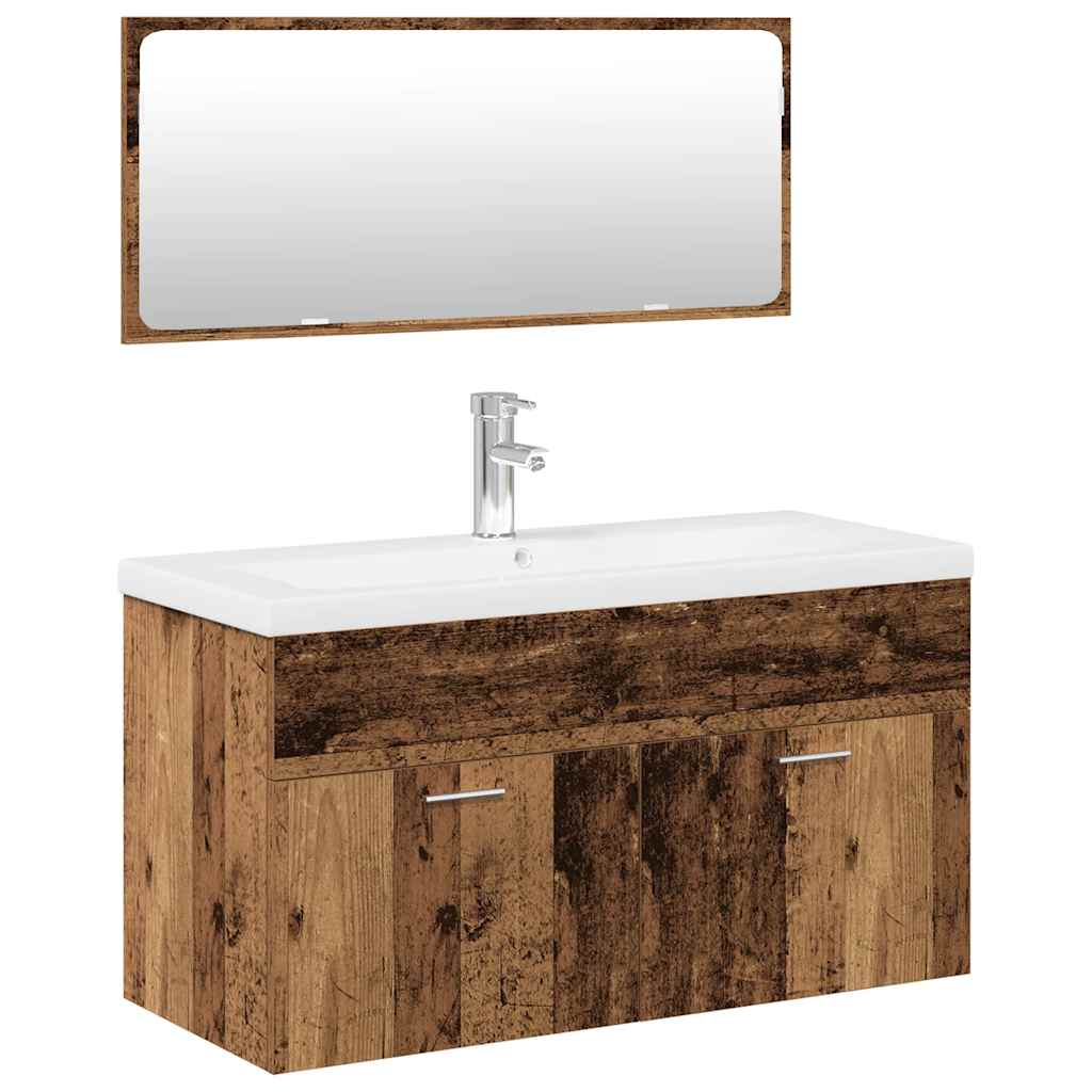 Ensemble de meubles salle de bain 3 pcs bois d'ingénierie