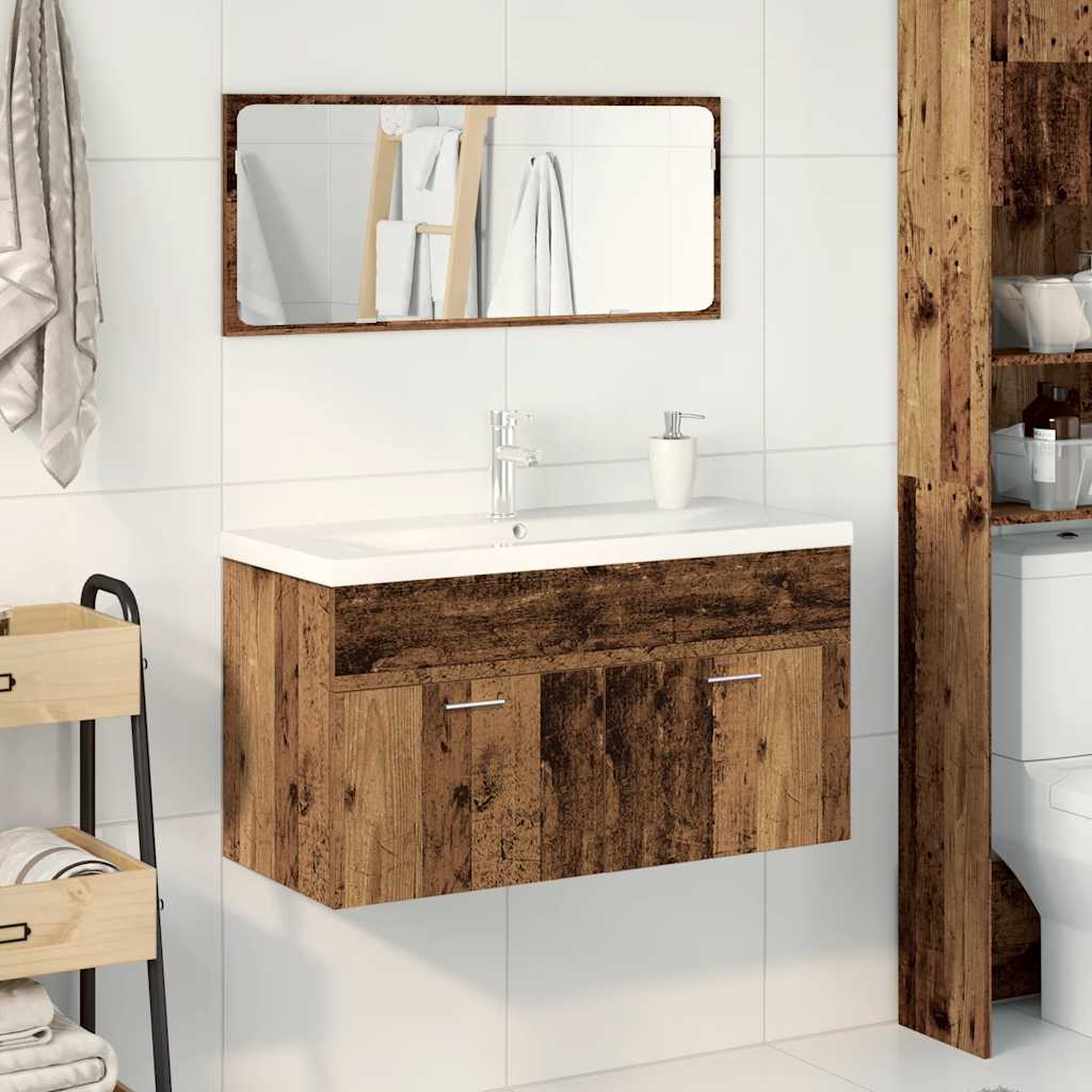 Ensemble de meubles salle de bain 3 pcs bois d'ingénierie