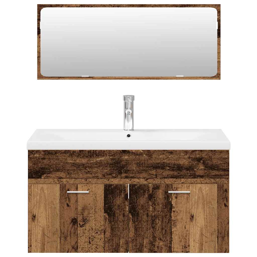 Ensemble de meubles salle de bain 3 pcs bois d'ingénierie