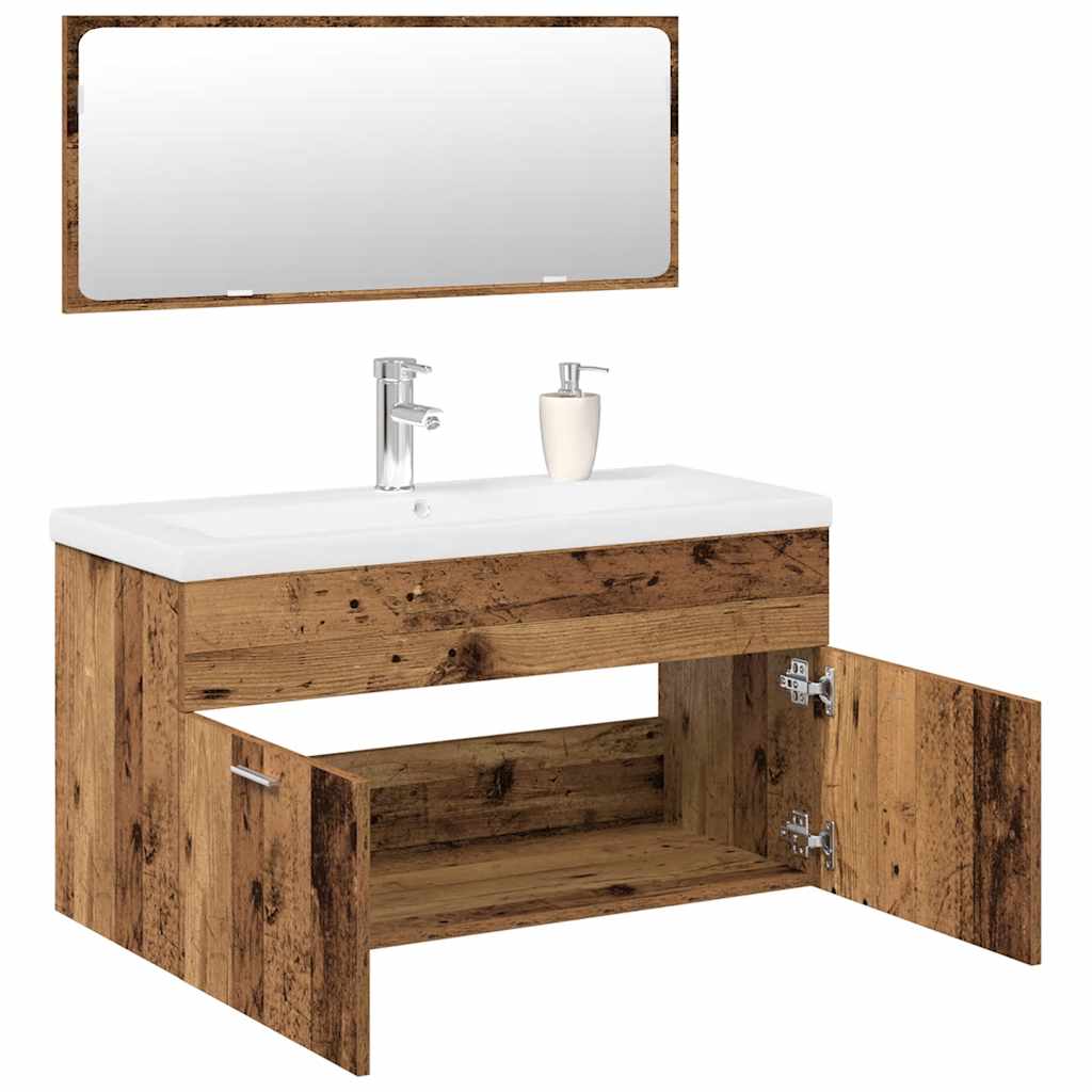 Ensemble de meubles salle de bain 3 pcs bois d'ingénierie