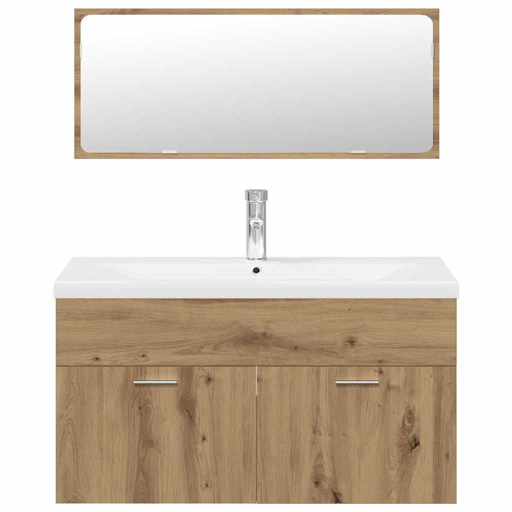 Ensemble de meubles salle de bain 3 pcs bois d'ingénierie