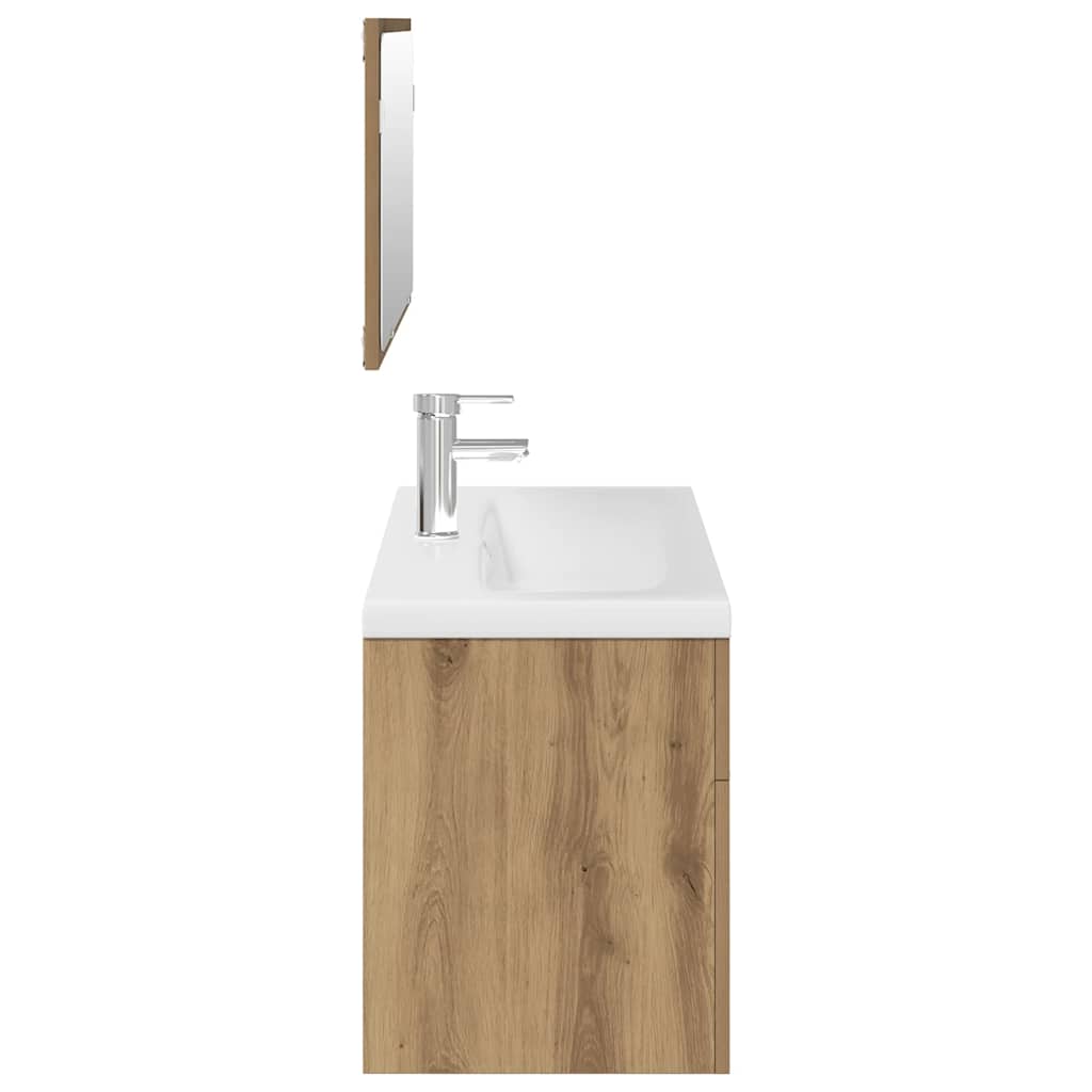 Ensemble de meubles salle de bain 3 pcs bois d'ingénierie