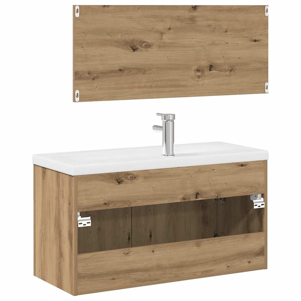 Ensemble de meubles salle de bain 3 pcs bois d'ingénierie
