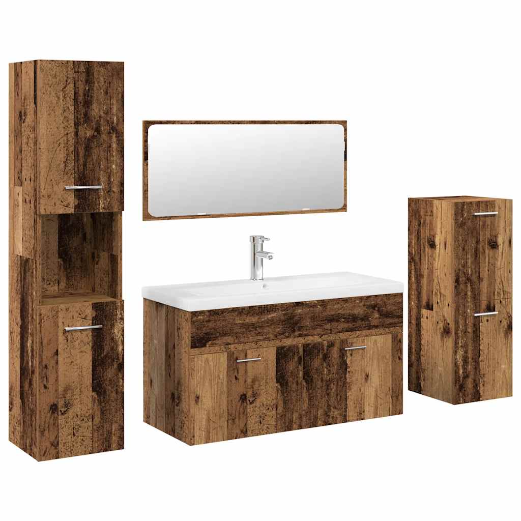 Ensemble de meubles salle de bain 5 pcs bois d'ingénierie
