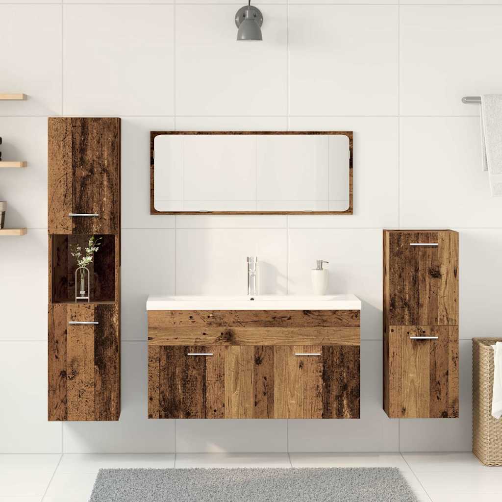 Ensemble de meubles salle de bain 5 pcs bois d'ingénierie
