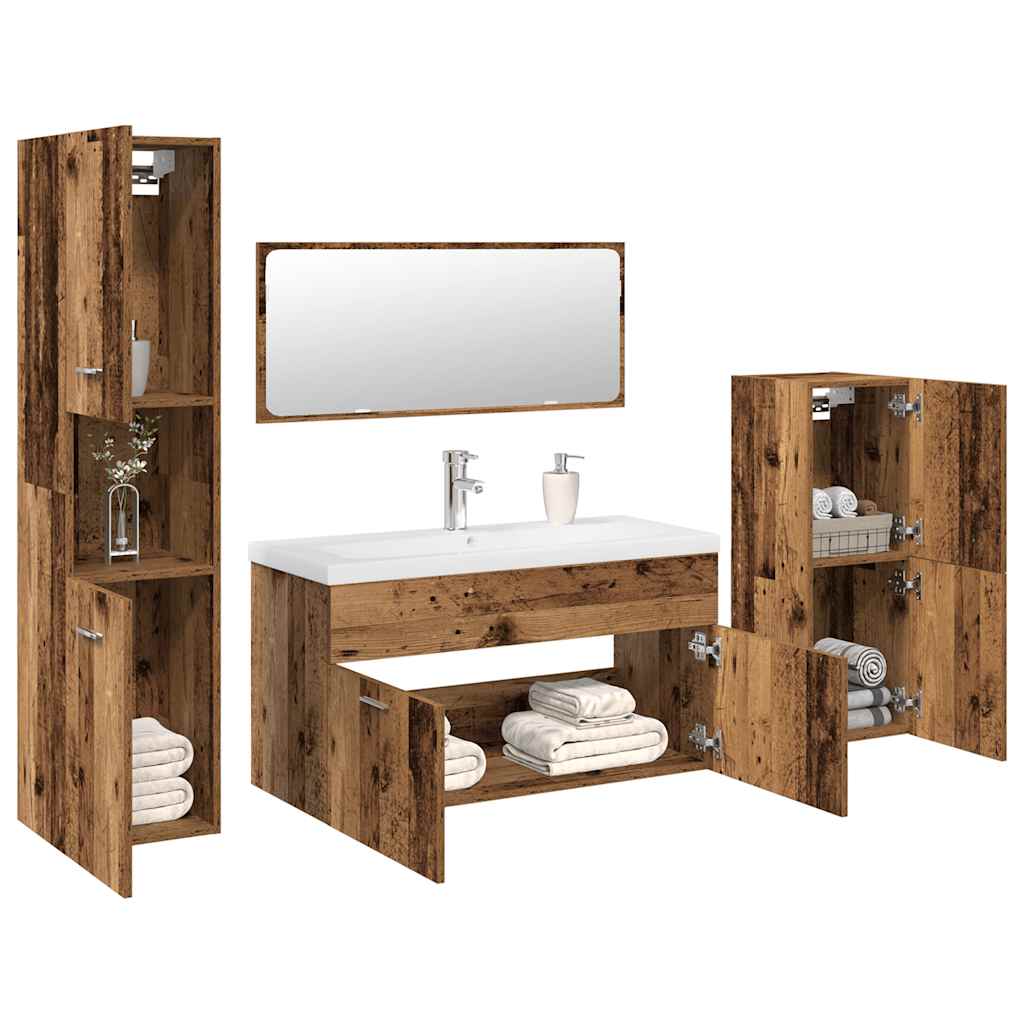 Ensemble de meubles salle de bain 5 pcs bois d'ingénierie